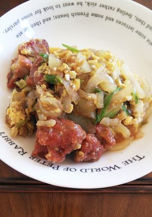 唐揚げ玉子とじ!つまみでも親子丼でも-レシピのメイン写真