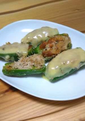 ピーマンのさばおから詰め-レシピのメイン写真