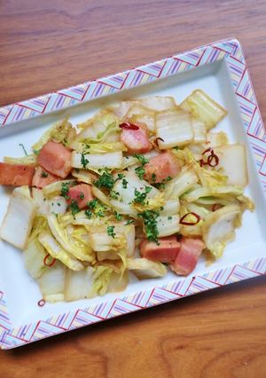 簡単！白菜とベーコンのペペロン風炒め-レシピのメイン写真