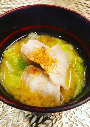プリプリ豚バラの白菜味噌汁-レシピのメイン写真