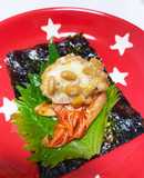 韓国海苔に大葉キムチ納豆！簡単おつまみ♡