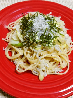 長ネギとしらすの和風にんにくパスタ-レシピのメイン写真