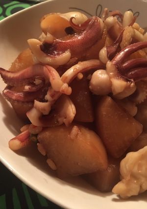 大根とイカ下足のこってり煮付け-レシピのメイン写真