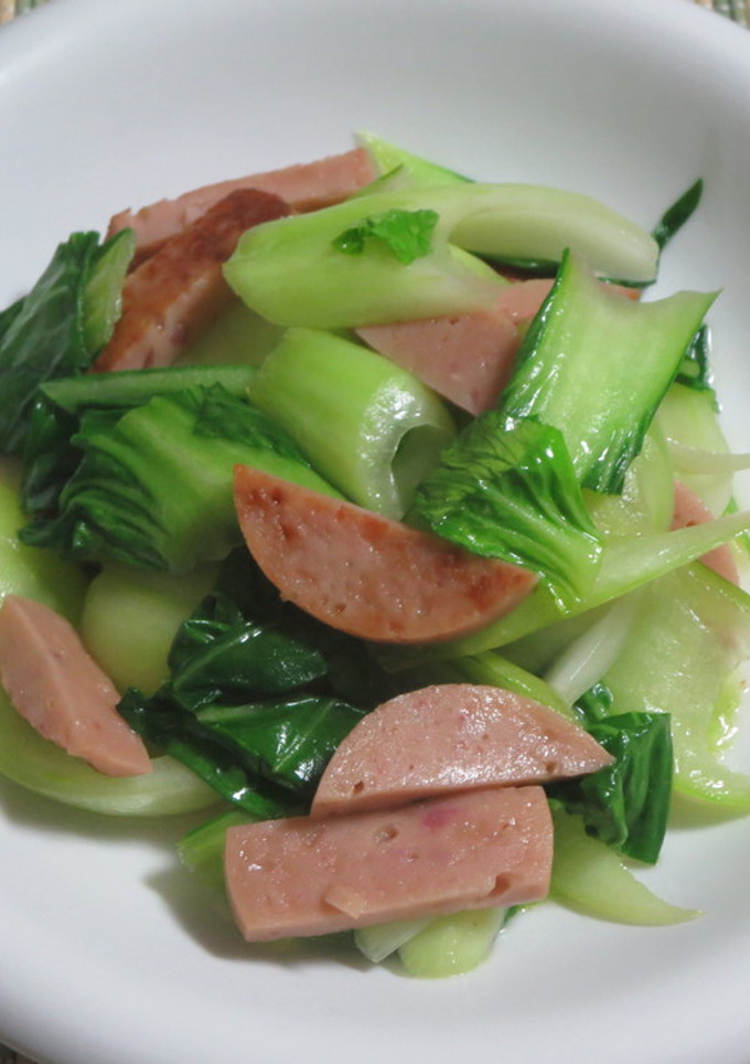 おさかなバーグと青梗菜の炒め物-レシピのメイン写真