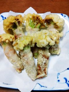 カリフローレの豚巻き天ぷら-レシピのメイン写真
