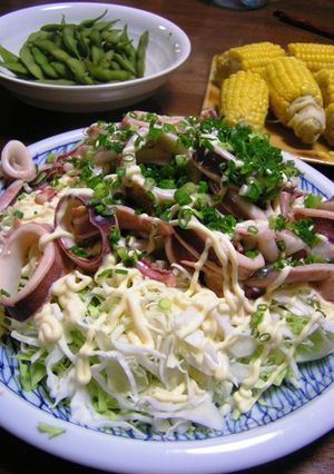 ぽん酢炒めイカのおかずサラダ-レシピのメイン写真