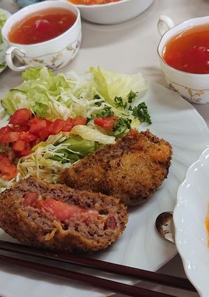 秋穂トマトのメンチカツ(改良版)-レシピのメイン写真