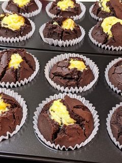 カスタード入り♡チョコ蒸しパン-レシピのメイン写真