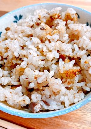 一人暮し男のおしるこ汁の余りでお赤飯-レシピのメイン写真