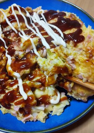 春キャベツでフワフワお好み焼き-レシピのメイン写真