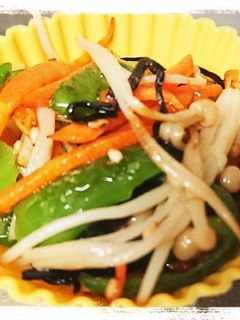 えのきとピーマンとにんじんの塩昆布炒め-レシピのメイン写真