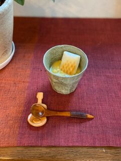 濃いめの粒コーンスープに☆焼き餅in-レシピのメイン写真