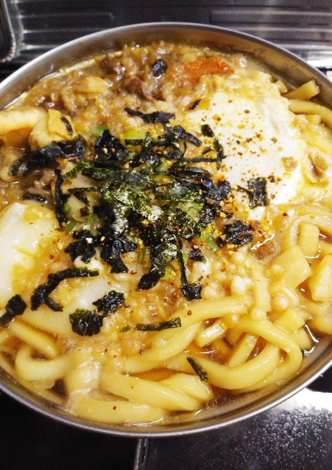すき焼きのリメイクで「すき鍋焼きうどん」-レシピのメイン写真