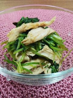 みつ葉と鶏ささみのわさびしょうゆ和え-レシピのメイン写真