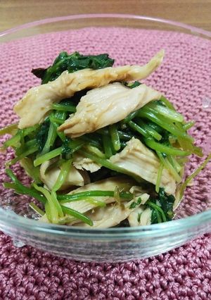 みつ葉と鶏ささみのわさびしょうゆ和え-レシピのメイン写真