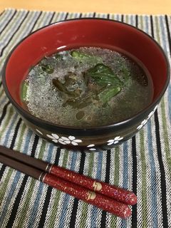 小松菜のわさび塩昆布スープ-レシピのメイン写真