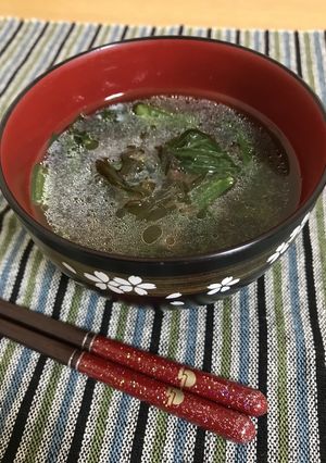 小松菜のわさび塩昆布スープ-レシピのメイン写真
