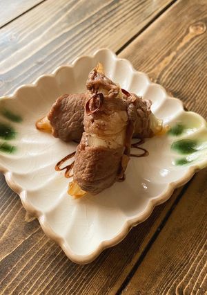 簡単おいしい★牛肉巻き玉ねぎの甘辛焼き-レシピのメイン写真