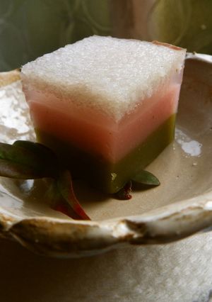 抹茶と桜の道明寺かん-レシピのメイン写真