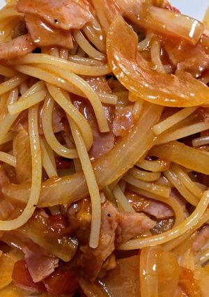 筑前煮リメイク和風トマトパスタ◎-レシピのメイン写真
