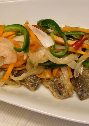 フライパンでできるアジと野菜の南蛮漬け。-レシピのメイン写真