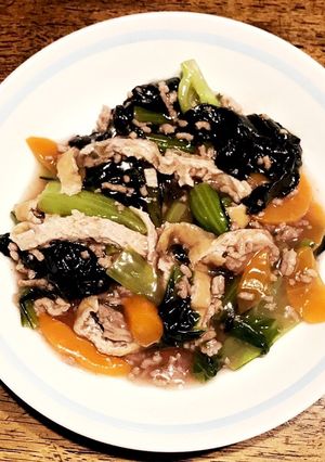 紫チンゲンサイの中華炒め-レシピのメイン写真