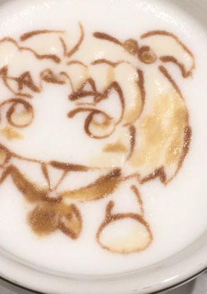 チョコソースで簡単ラテアートのカフェラテ-レシピのメイン写真