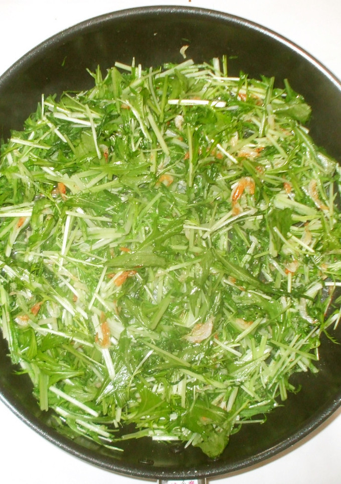 水菜と干しエビ炒め物♪簡単-レシピのメイン写真