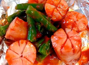 ソーセージとインゲンのカレーケチャップ-レシピのメイン写真