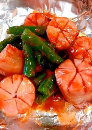 ソーセージとインゲンのカレーケチャップ-レシピのメイン写真