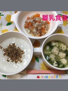 9ヶ月☆レバー丼 野菜あん だんご汁-レシピのメイン写真