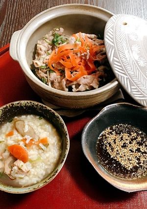 水菜と豚肉の蒸し鍋定食-レシピのメイン写真