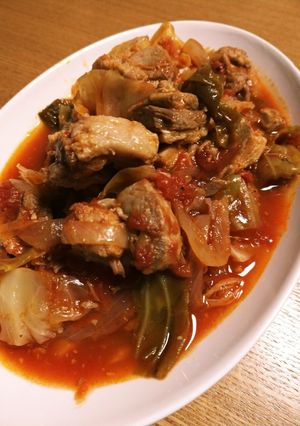 豚バラブロックとキャベツのトマト煮込み-レシピのメイン写真