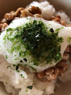 青のりたっぷりの納豆とろろご飯-レシピのメイン写真