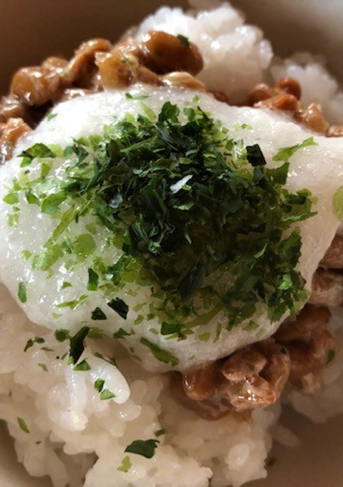 青のりたっぷりの納豆とろろご飯-レシピのメイン写真