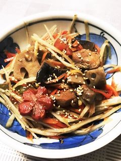 筑前煮の残りでキンピラ-レシピのメイン写真