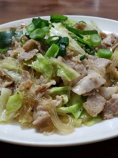 豚肉とキャベツの春雨炒め-レシピのメイン写真