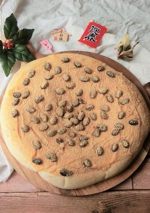 ポリ袋★黒豆とカスタードのスイーツピザ-レシピのメイン写真