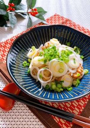 お餅の消費に★ねぎたっぷり納豆餅-レシピのメイン写真