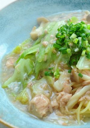 とろとろ！あんかけキャベツパスタ-レシピのメイン写真