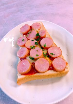 朝食!オリーブオイルと粗塩のビザトースト-レシピのメイン写真