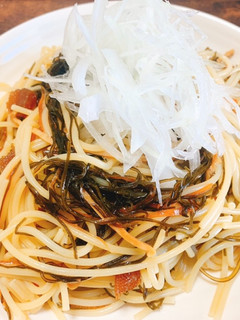 松前漬けと玉ねぎの冷製パスタ-レシピのメイン写真