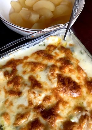 はんぺんとかつお菜の餅グラタン-レシピのメイン写真