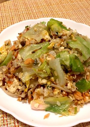 鮭ときのこの和風レタス炒飯-レシピのメイン写真