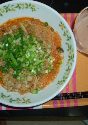 簡単！フライパンだけで春雨坦々麺。-レシピのメイン写真