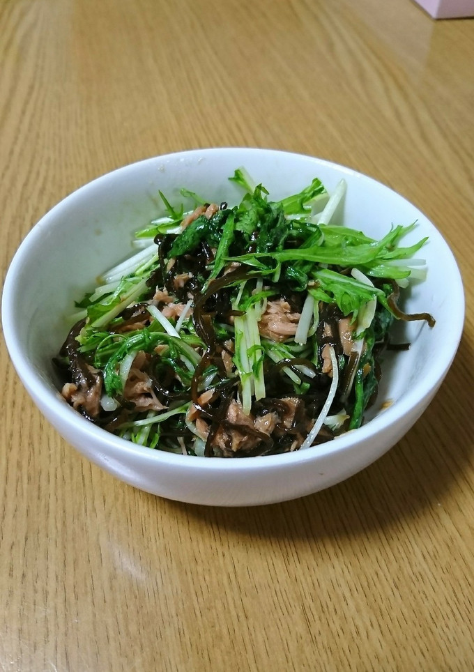 水菜とツナと塩昆布の和え物-レシピのメイン写真