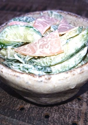 きゅうりとハムのマヨ粉チーズ合えサラダ-レシピのメイン写真