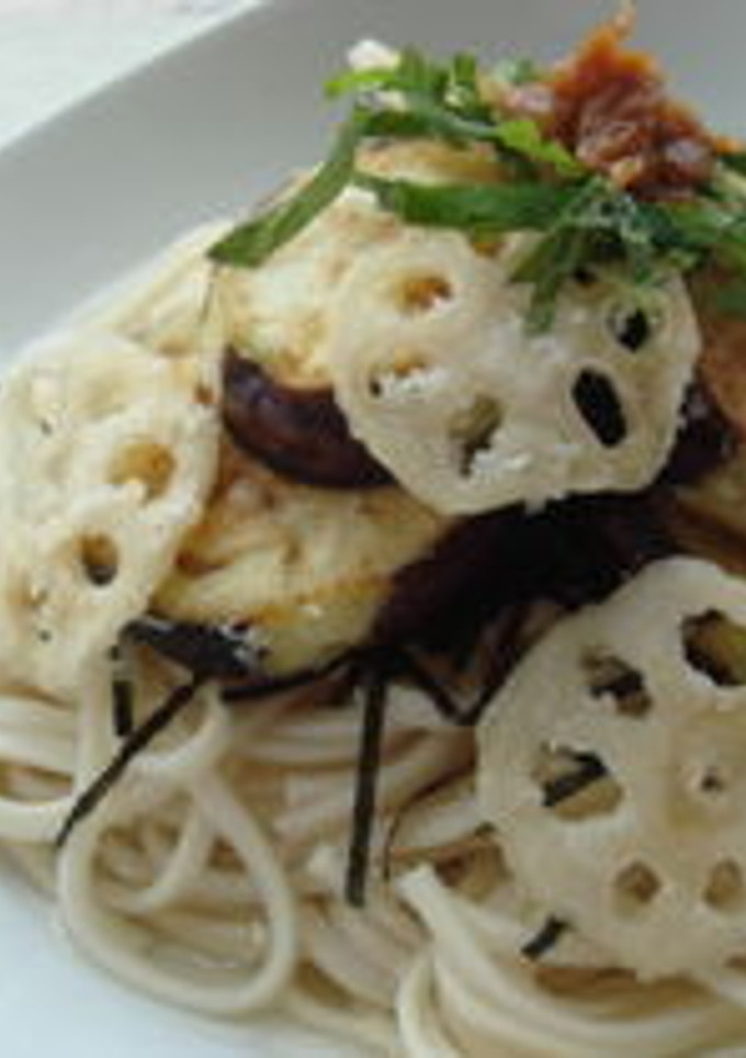 茄子と蓮根のサクサク冷しうどん-レシピのメイン写真