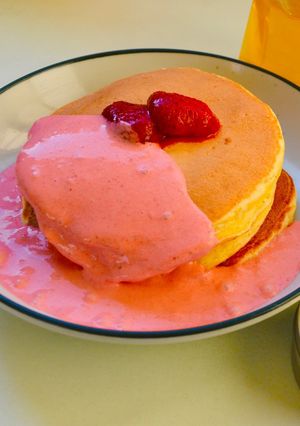 パンケーキ（苺ソース）-レシピのメイン写真