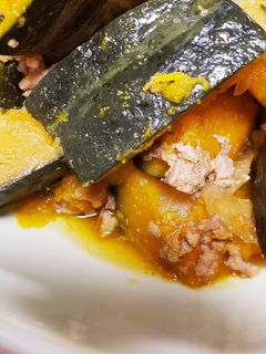 ホットクックでかぼちゃとひき肉の煮物-レシピのメイン写真